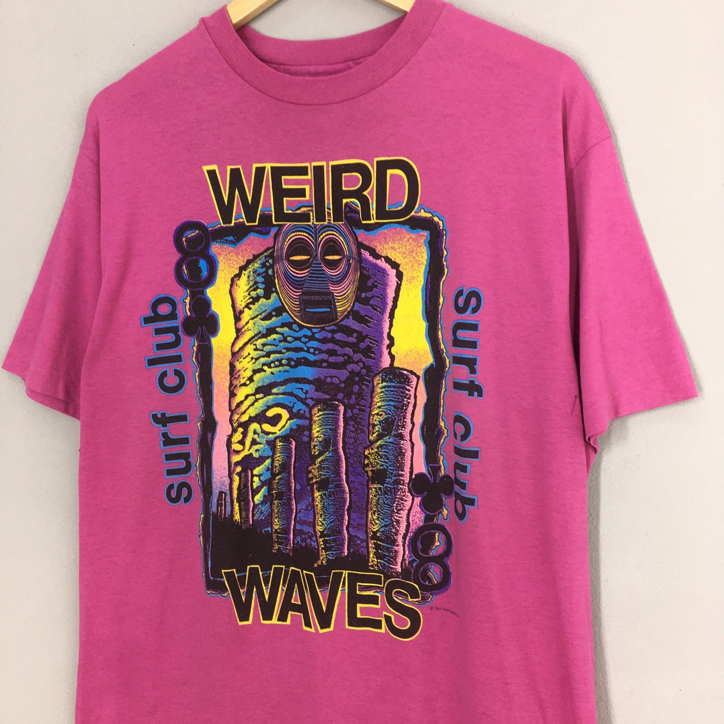 Weird Waves Surf Club Sportswear Surfing Pink T shirt