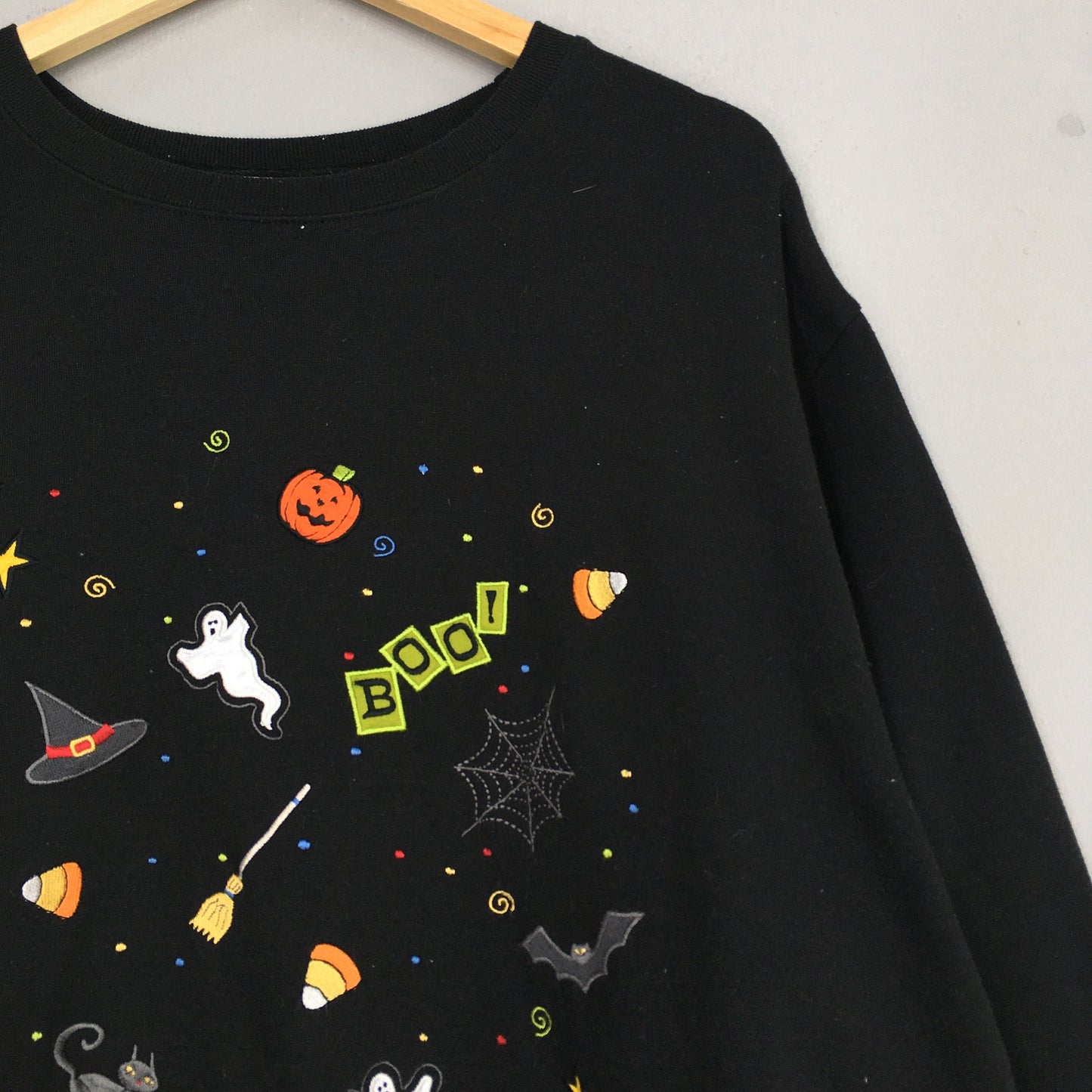 Happy Halloween Scary Ghost Black Sweatshirt 3XLarge