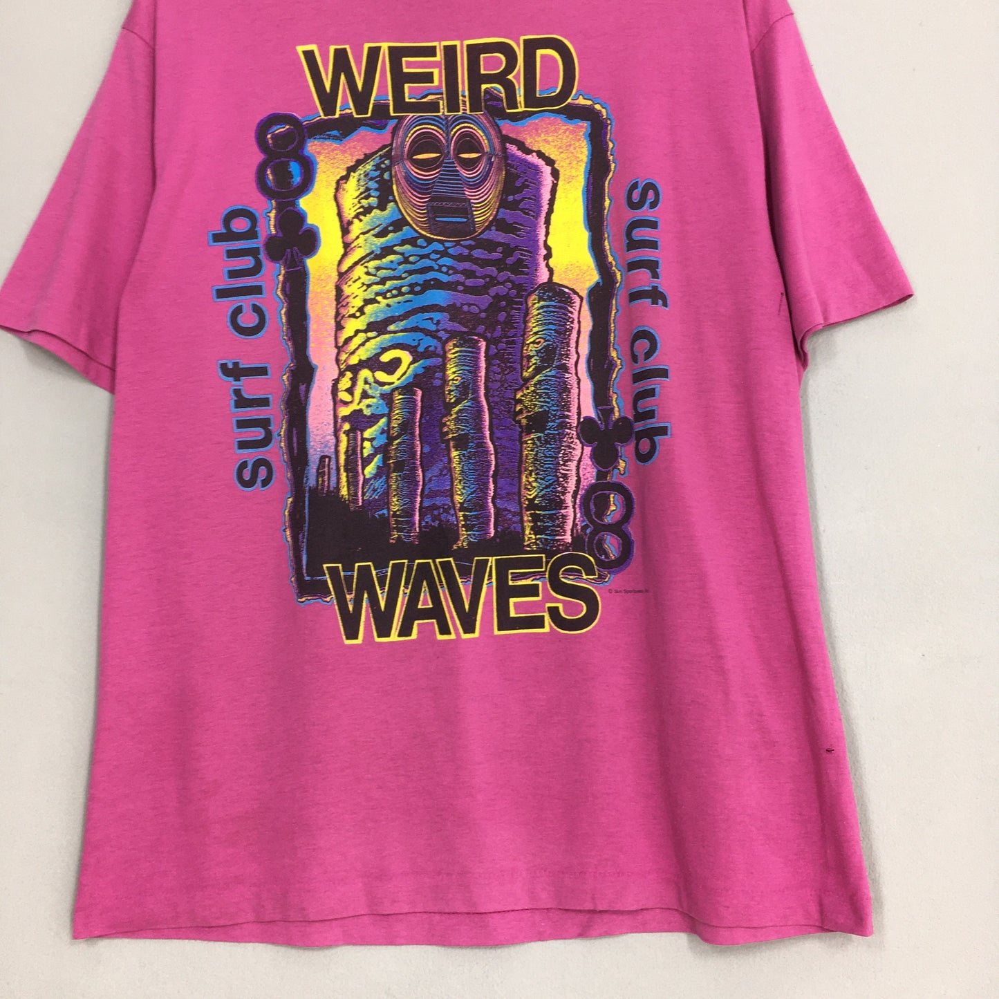 Weird Waves Surf Club Sportswear Surfing Pink T shirt