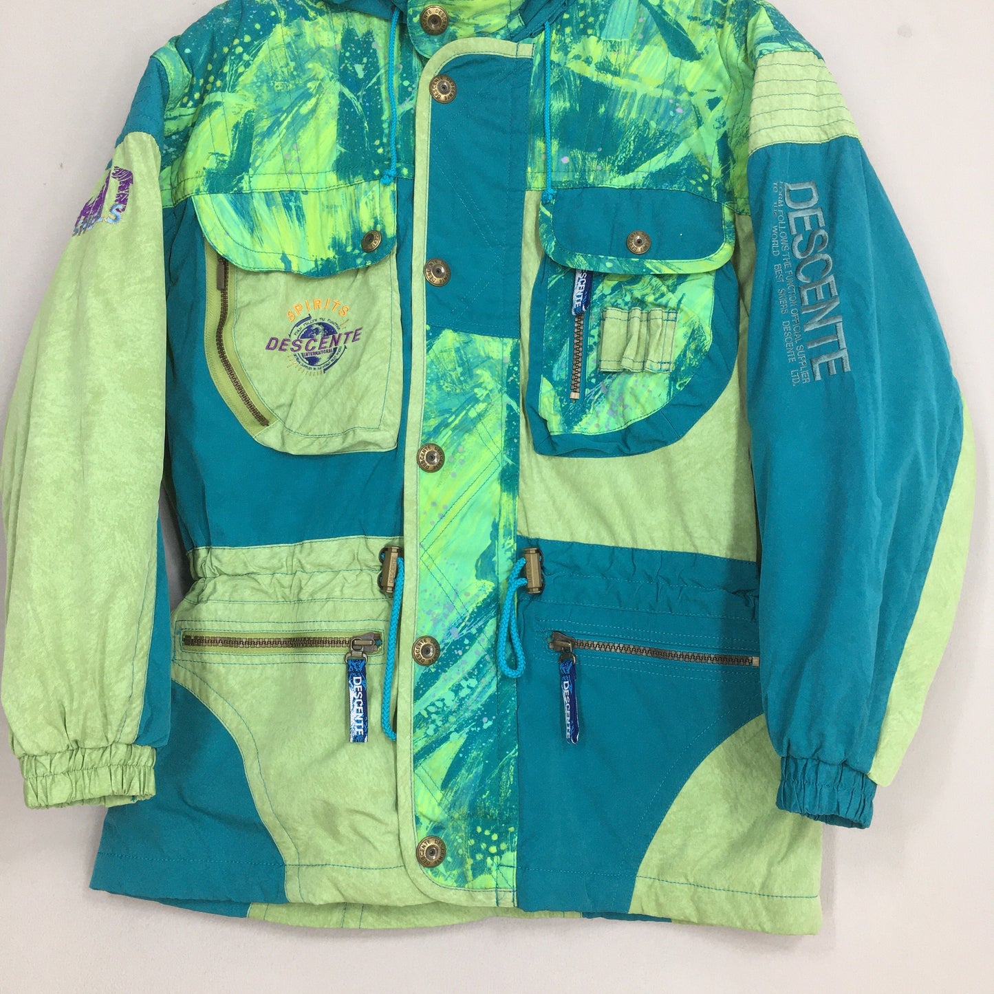 Descente Bomber Ski Wear Patterned Jacket Large