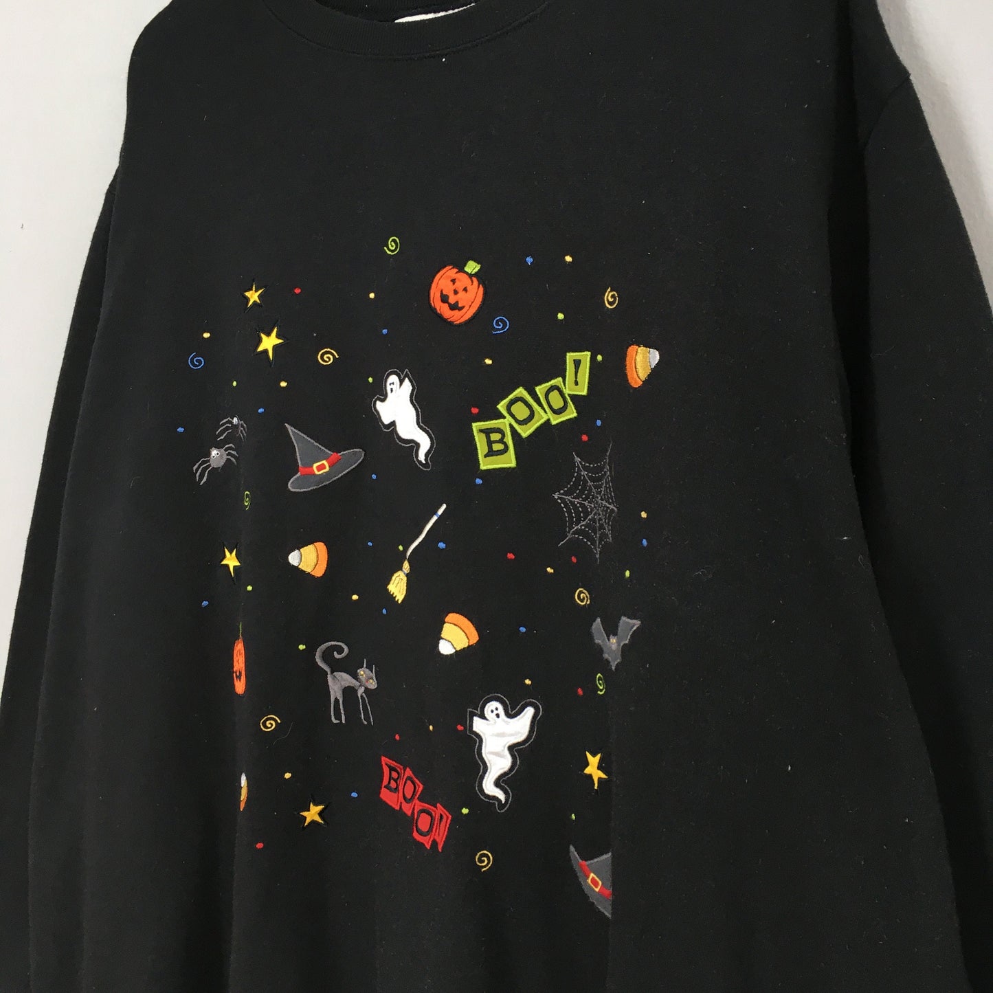 Happy Halloween Scary Ghost Black Sweatshirt 3XLarge