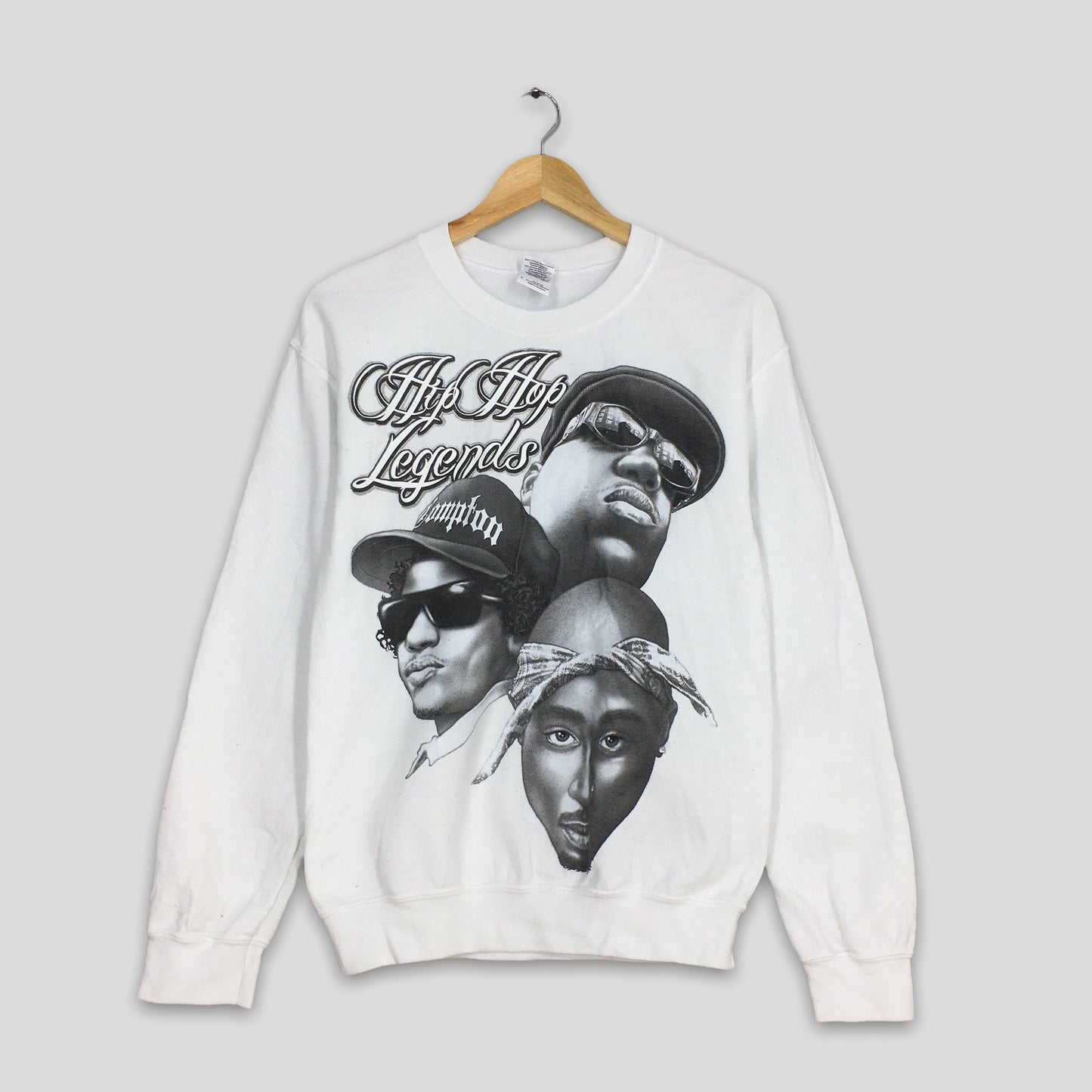 Y2K Hip Hop Legends White Sweatshirt Small