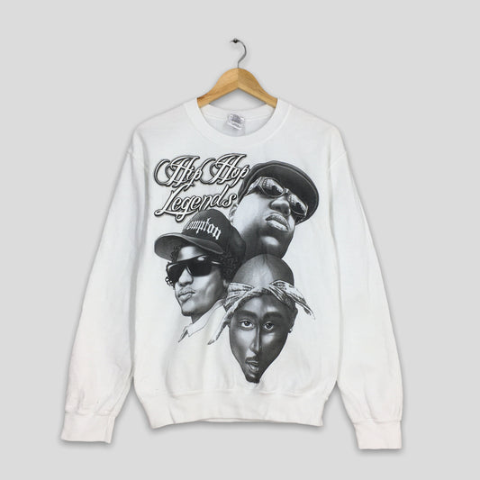 Y2K Hip Hop Legends White Sweatshirt Small