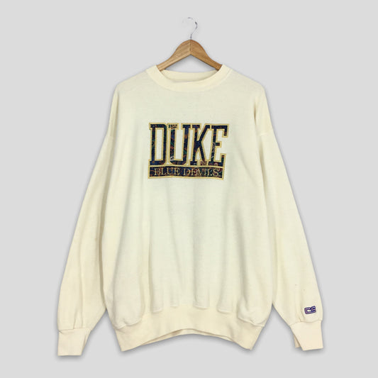 Duke University White Sweatshirt Large