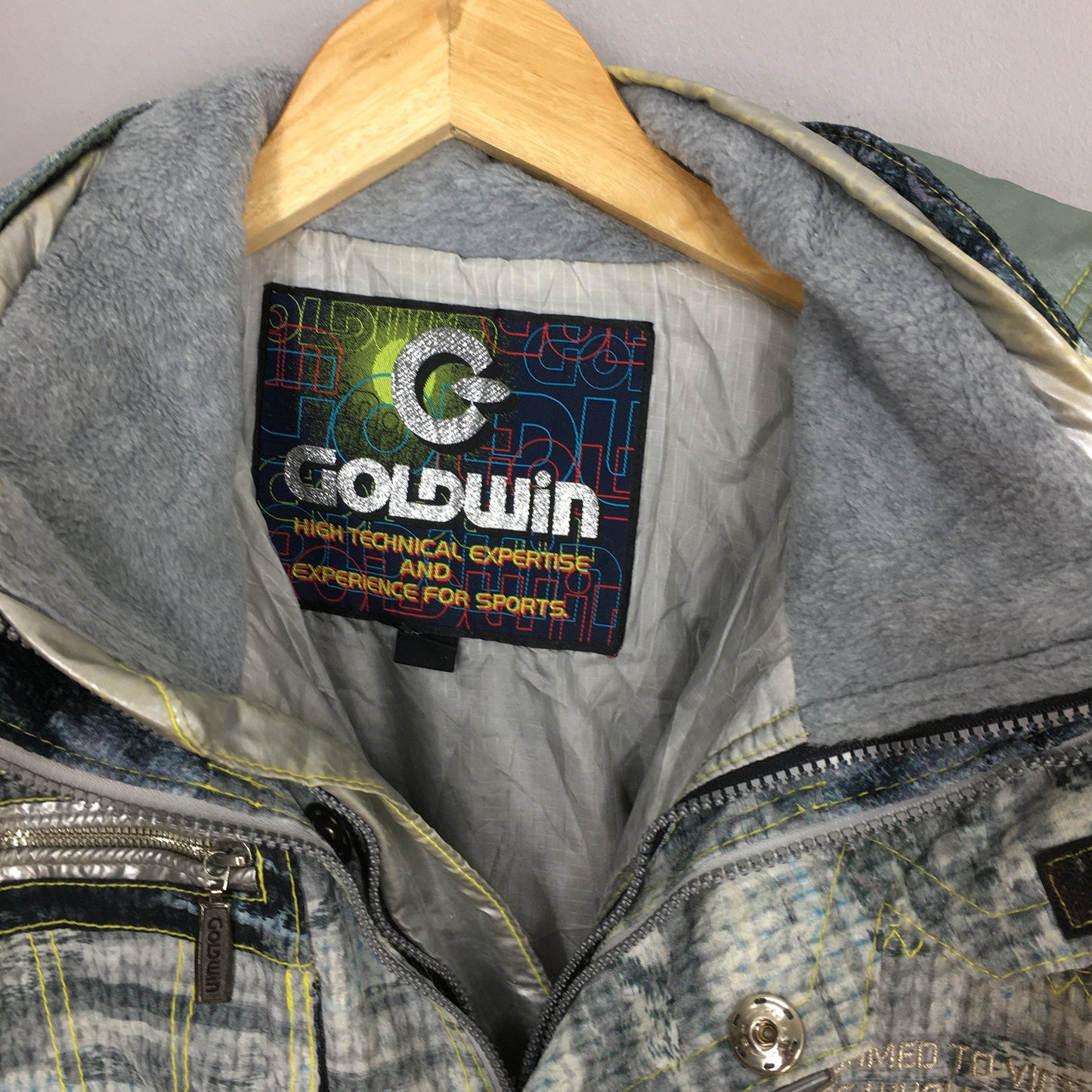 Goldwin Pop Art Abstract Retro Ski Jacket Hoodie Large