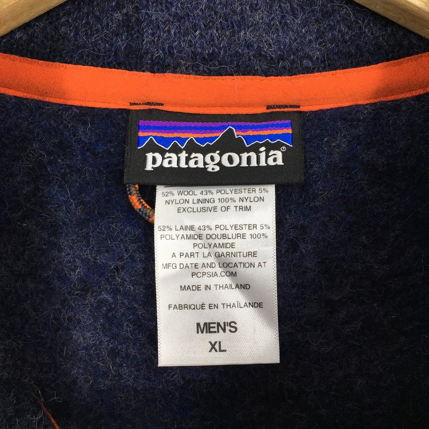 Patagonia Fleece Wool Checkered Zipper Sweater XLarge