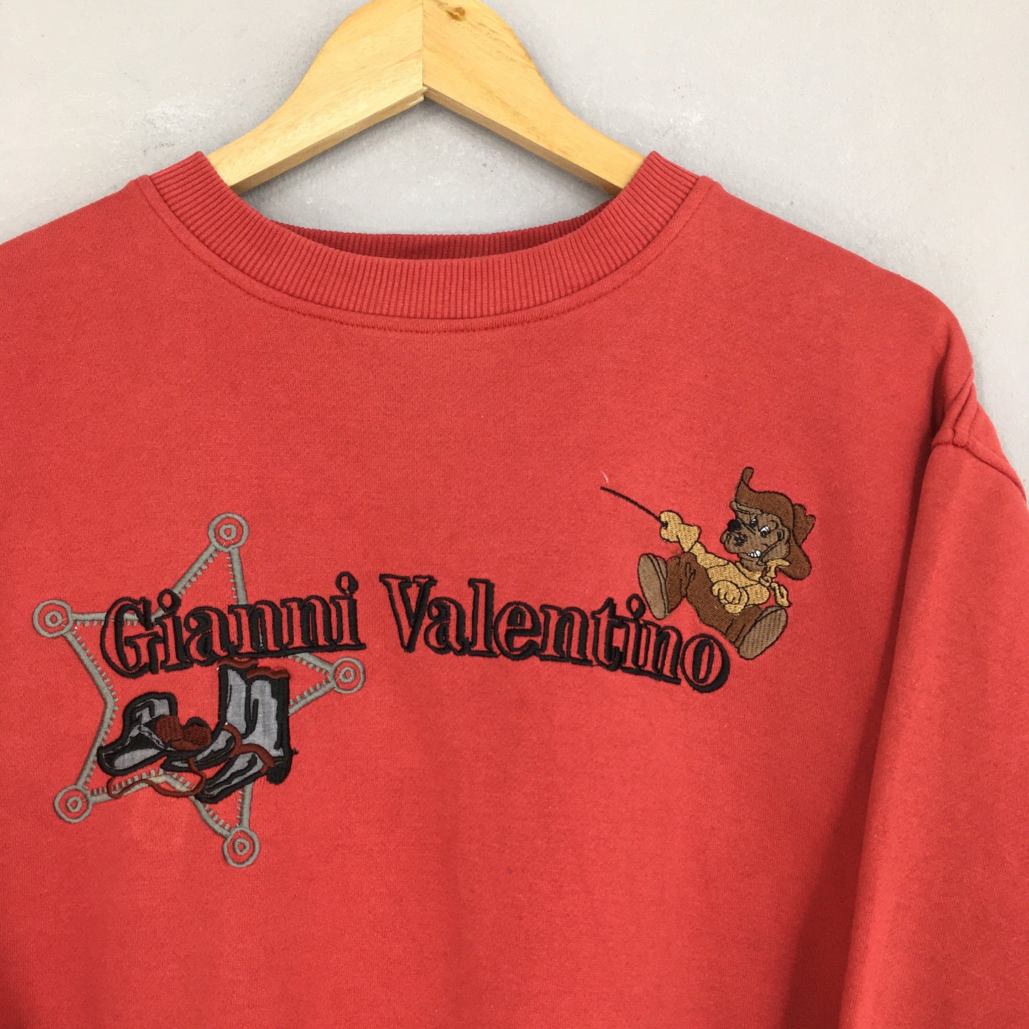 Gianni Valentino Spell Out Red Sweatshirt Large