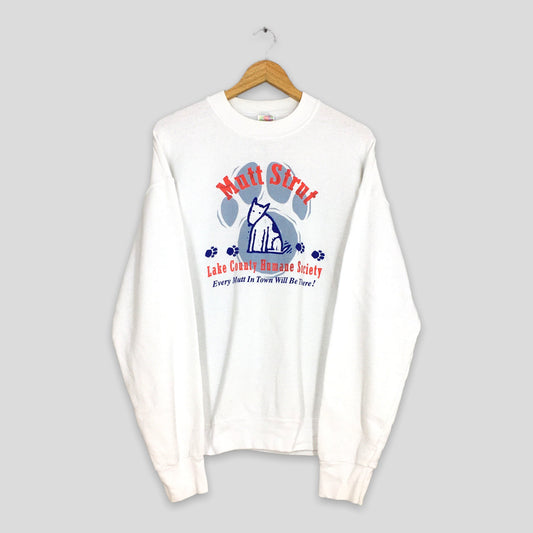 Mutt Strut Mongrel White Sweatshirt Large