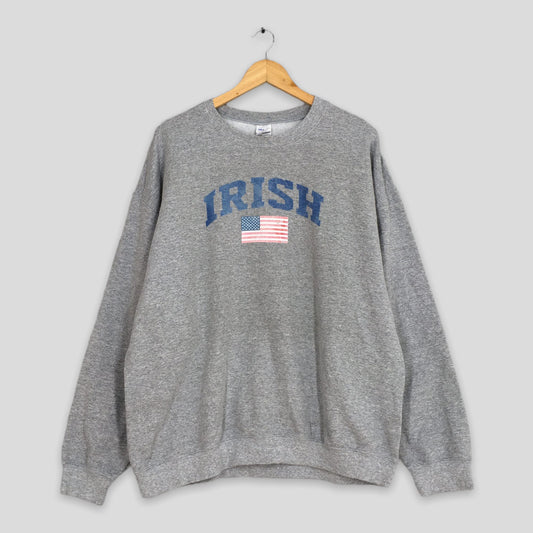 Y2K Irish Americans Gray Sweatshirt XLarge