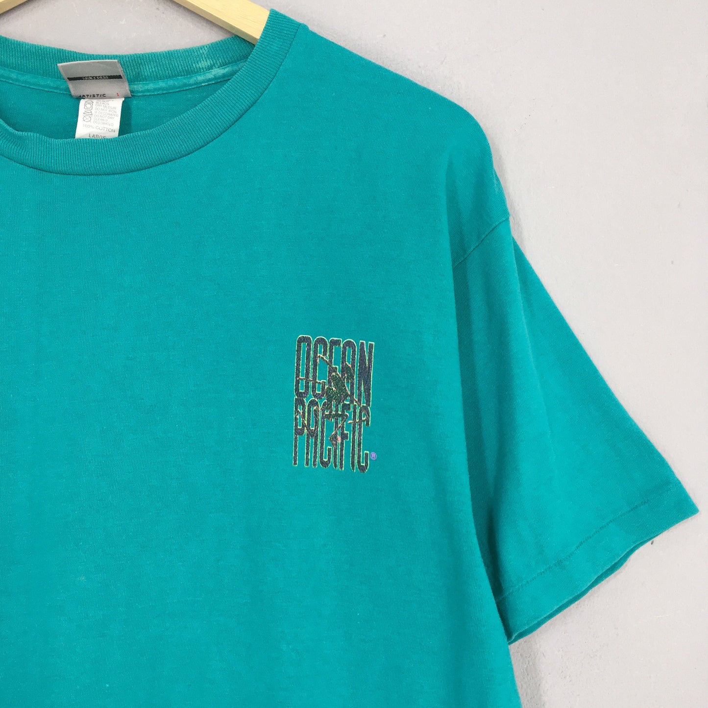 Ocean Pacific Surfer Green Tee Large