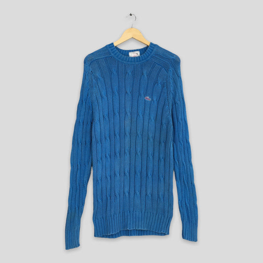 Izod Lacoste Cotton Waffle-Knit Sweater Medium