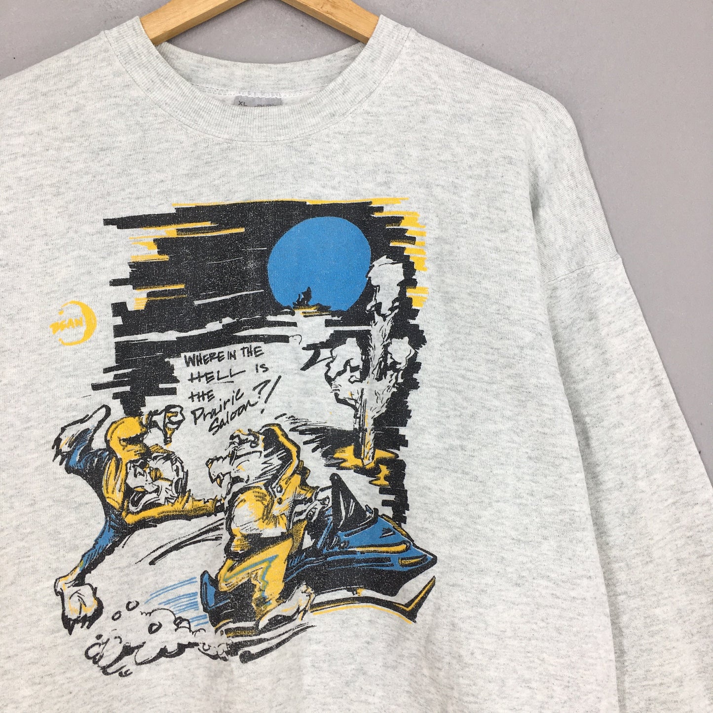 Prairie Saloon Cartoon Graphic Sweater XLarge