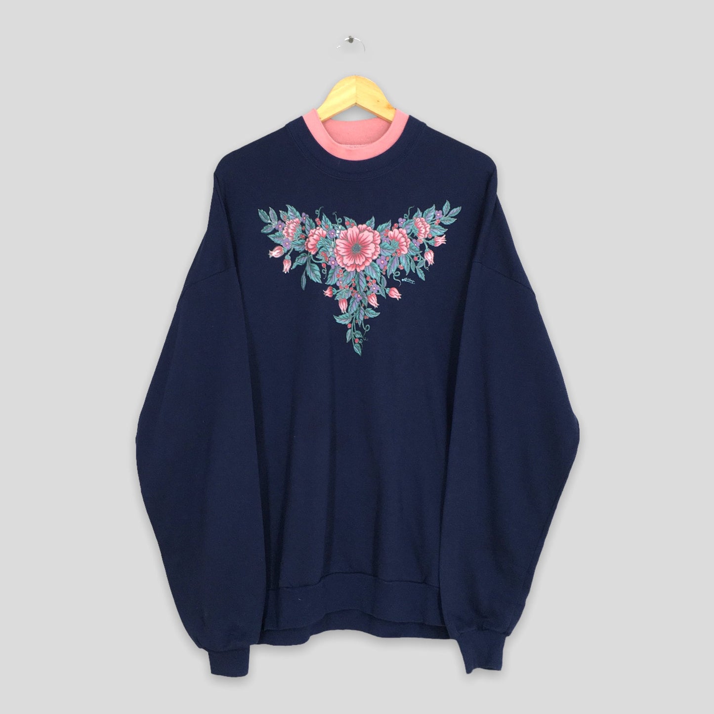 Morning Sun Floral Blue Sweatshirt XXXLarge