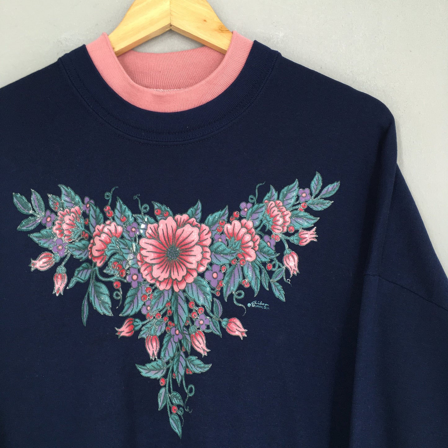 Morning Sun Floral Blue Sweatshirt XXXLarge