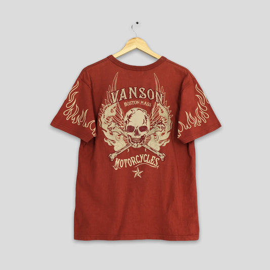 Vanson Boston Mass Motorcycles Biker Tshirt Large