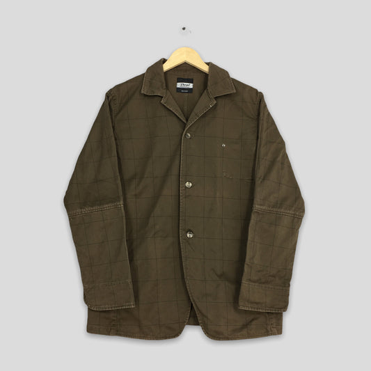 Casual Workers Plaid Brown Jacket Medium