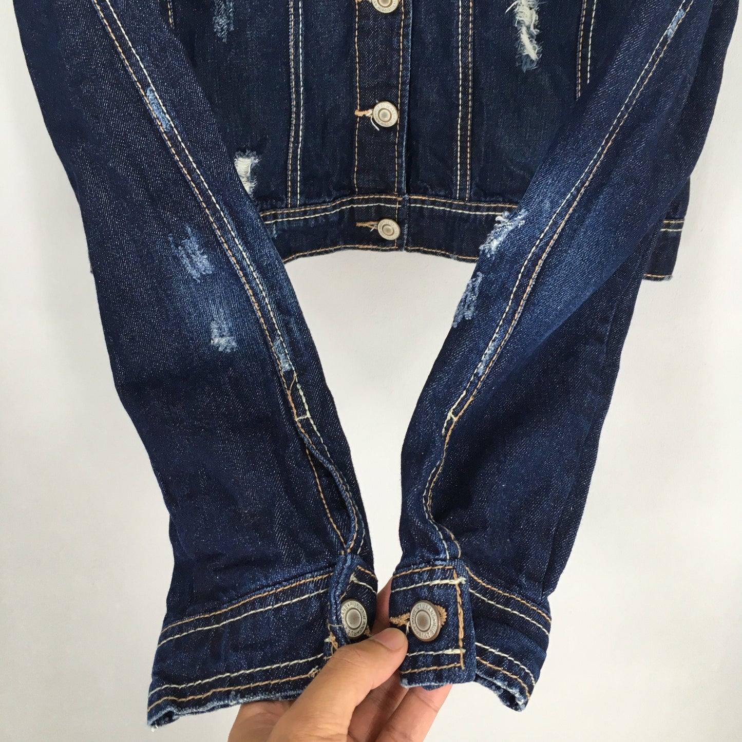 Denim Cropped Jeans Jacket Women Small