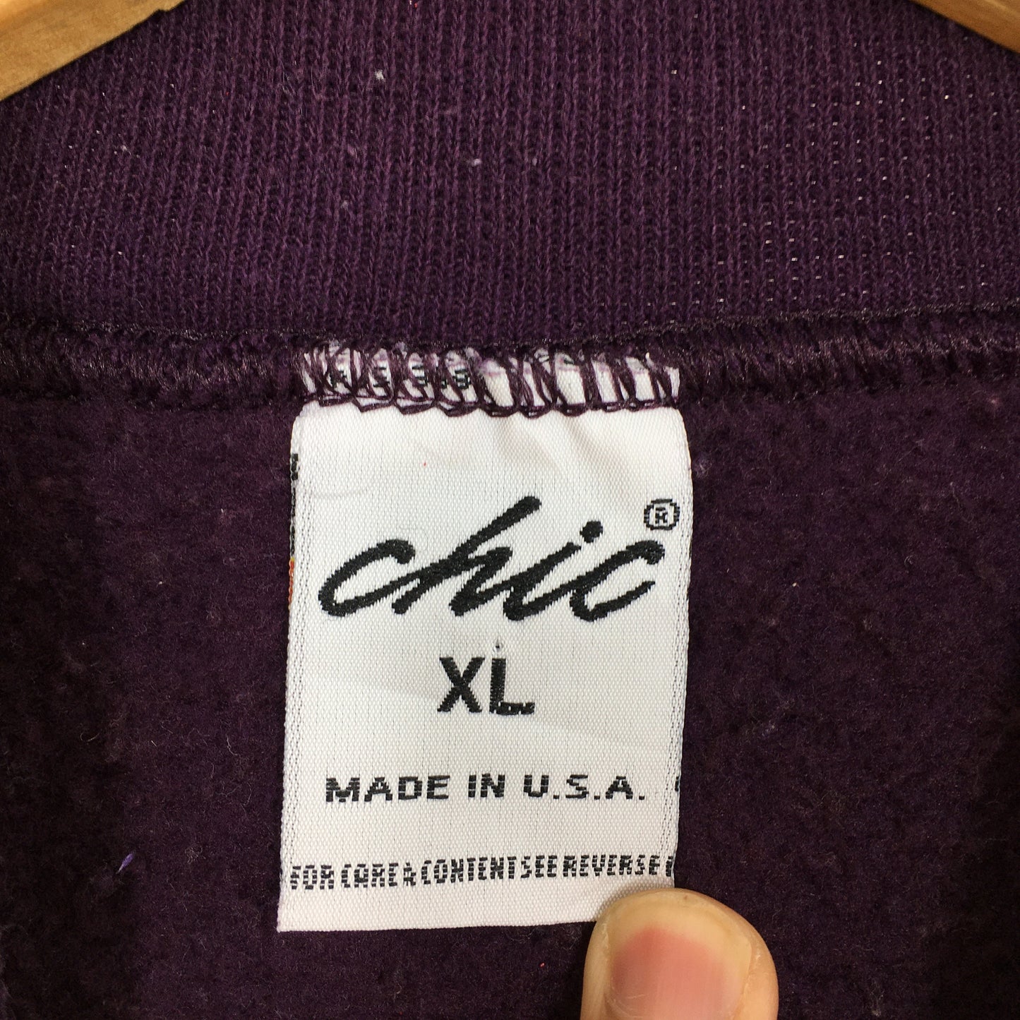 Chic Russell Blank Purple Sweatshirt XLarge