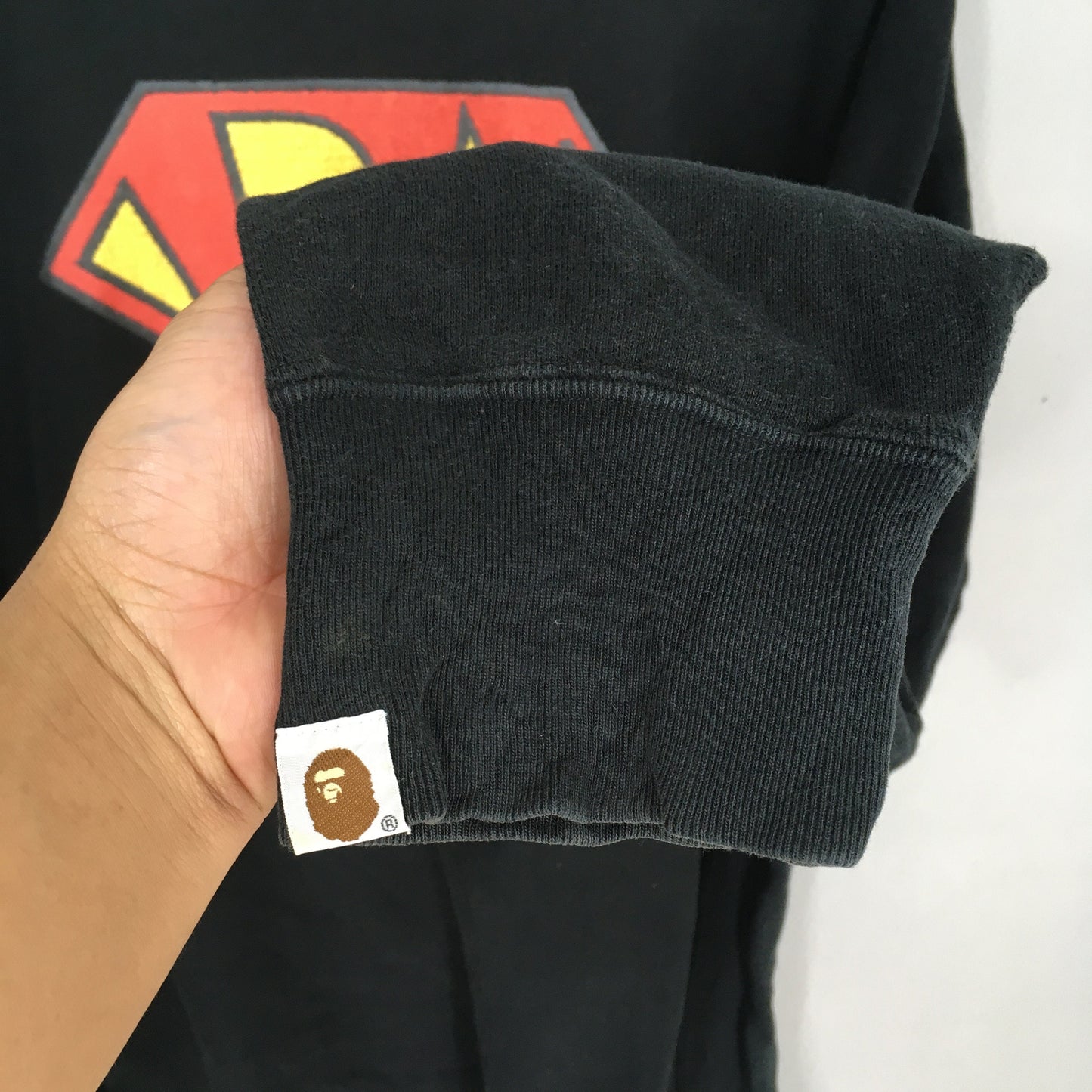 A Bathing Ape Superman Logo Sweatshirts Large