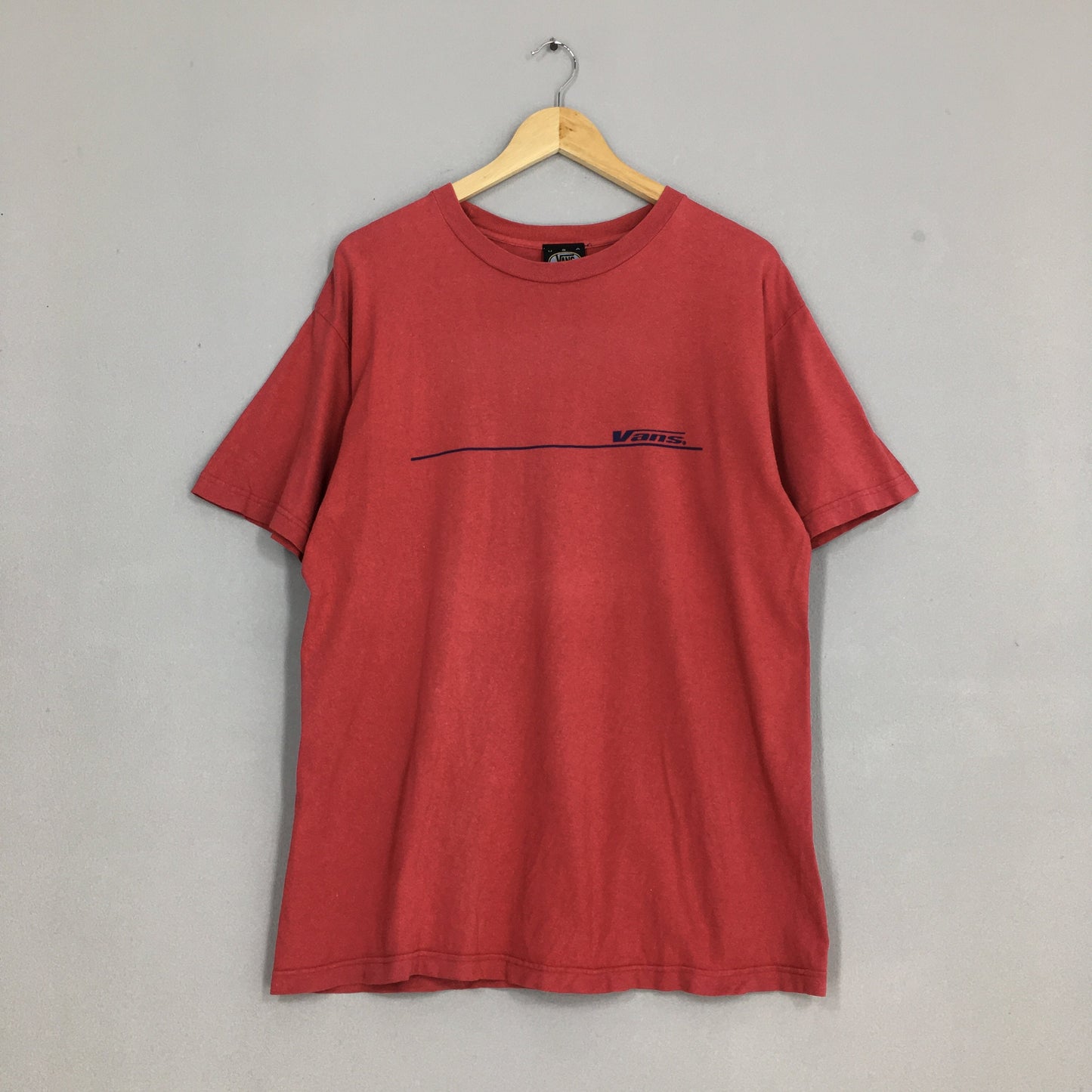 Vans Usa Skateboarding Red Tshirt Large