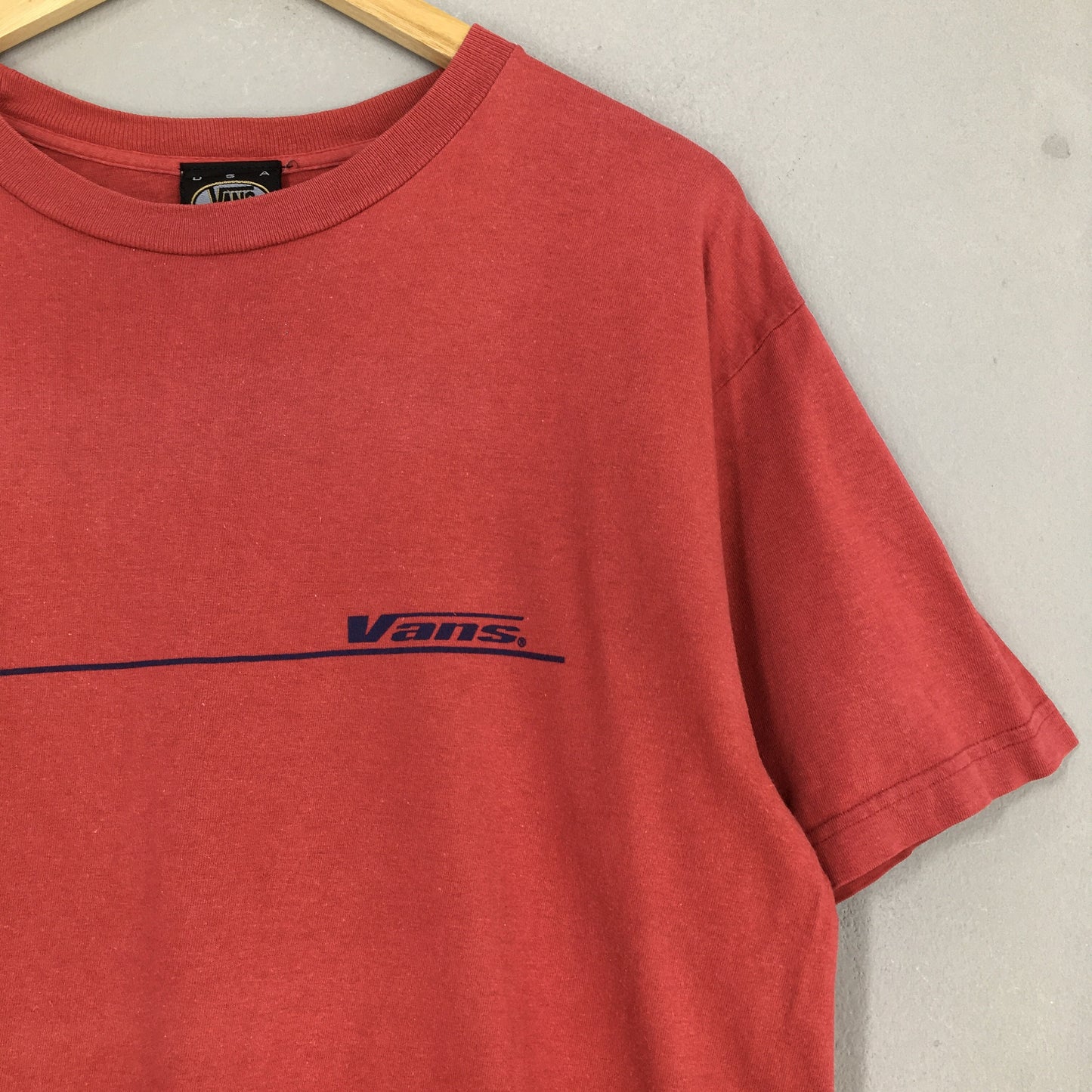 Vans Usa Skateboarding Red Tshirt Large