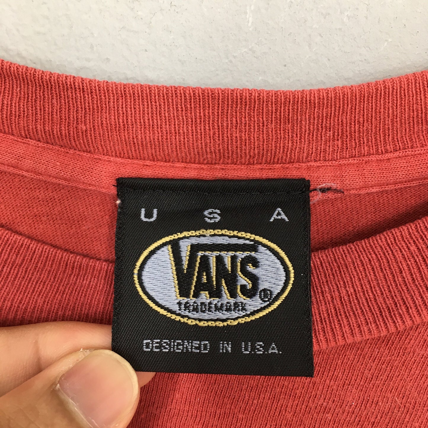 Vans Usa Skateboarding Red Tshirt Large