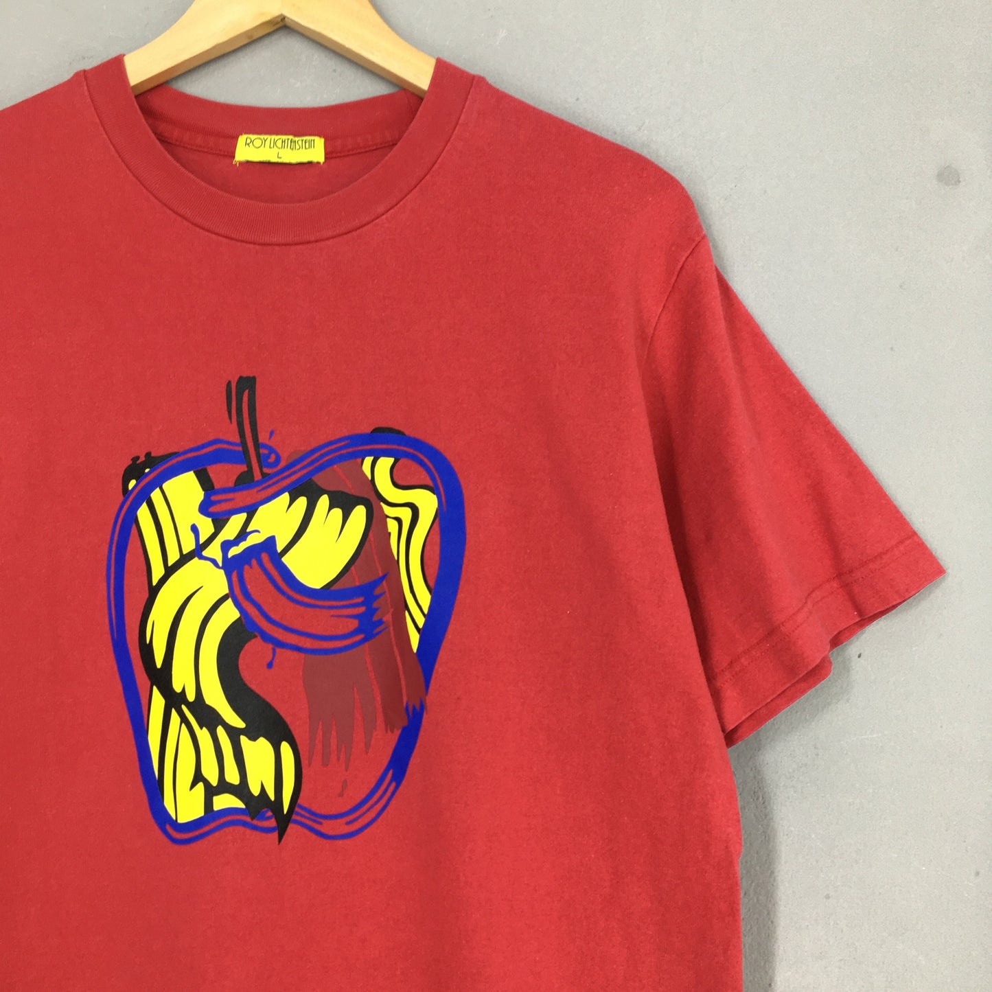 Roy Lichtenstein Brushstrokes Apple 1983 Artwork T Shirt Large