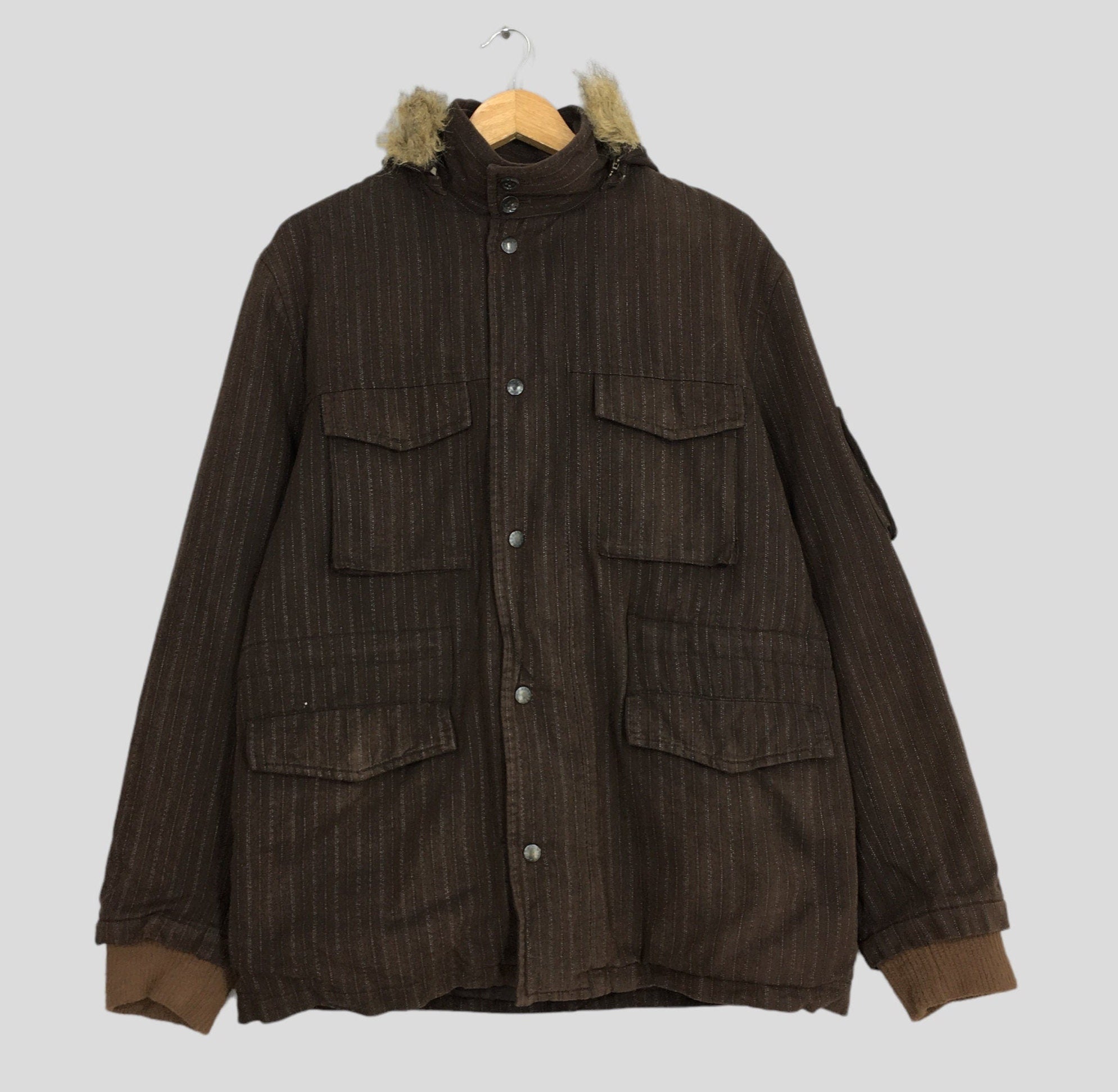 Kansai Jeans Stripes Winter Hoodie Jacket Large – axevin