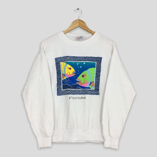 Florida Bay White Sweatshirt Medium