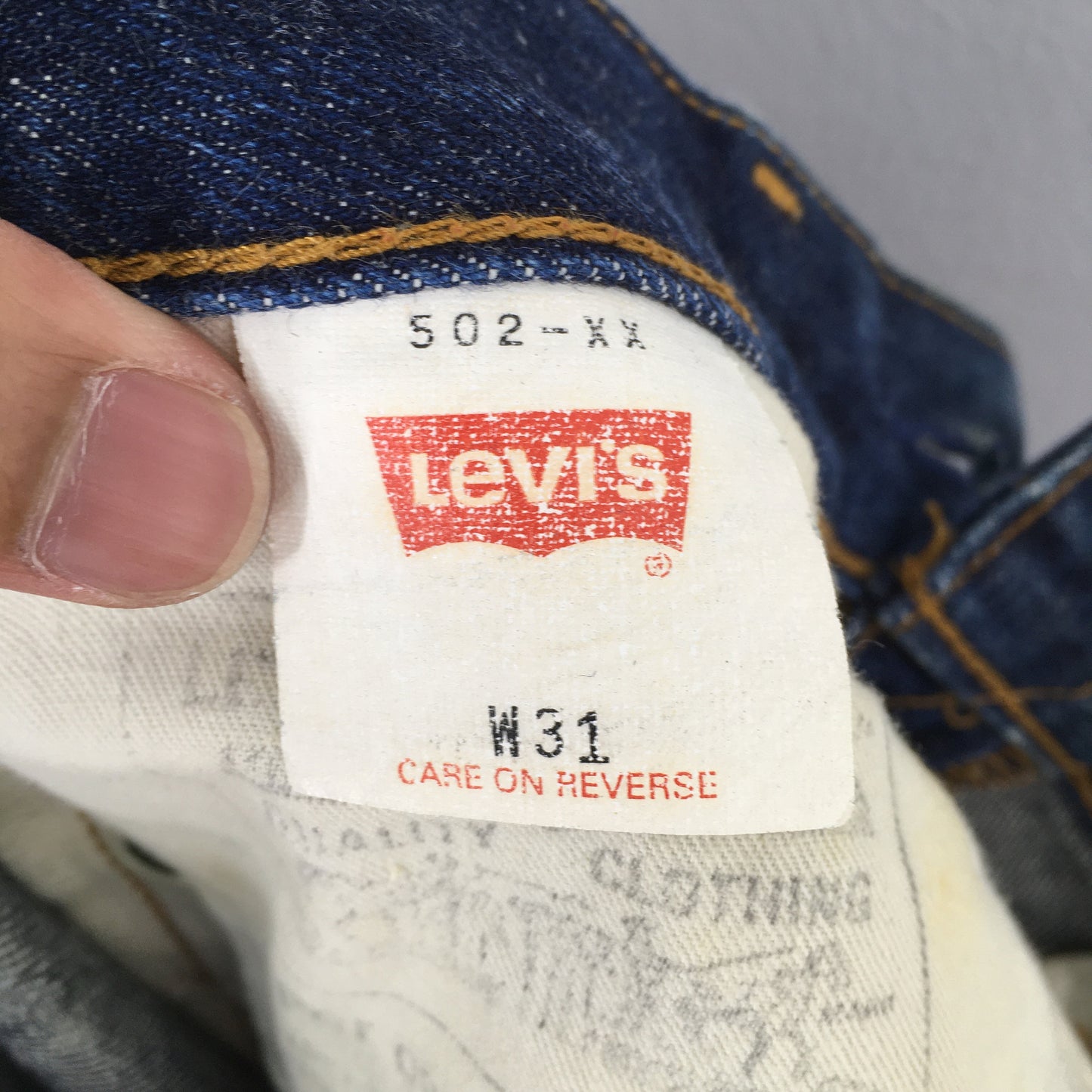 Levi's 502 Big E LVC Japan Redline Stone Washed Size 30x30