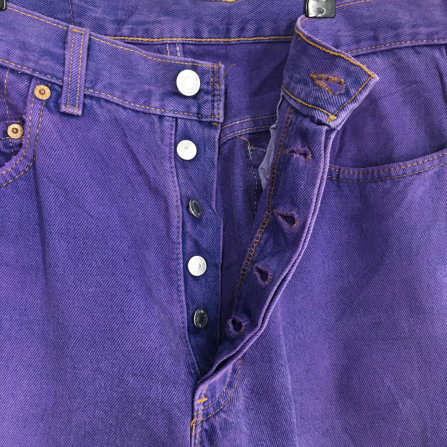 Levi's 501 Purple Overdyed Straight Cut Size 32x27