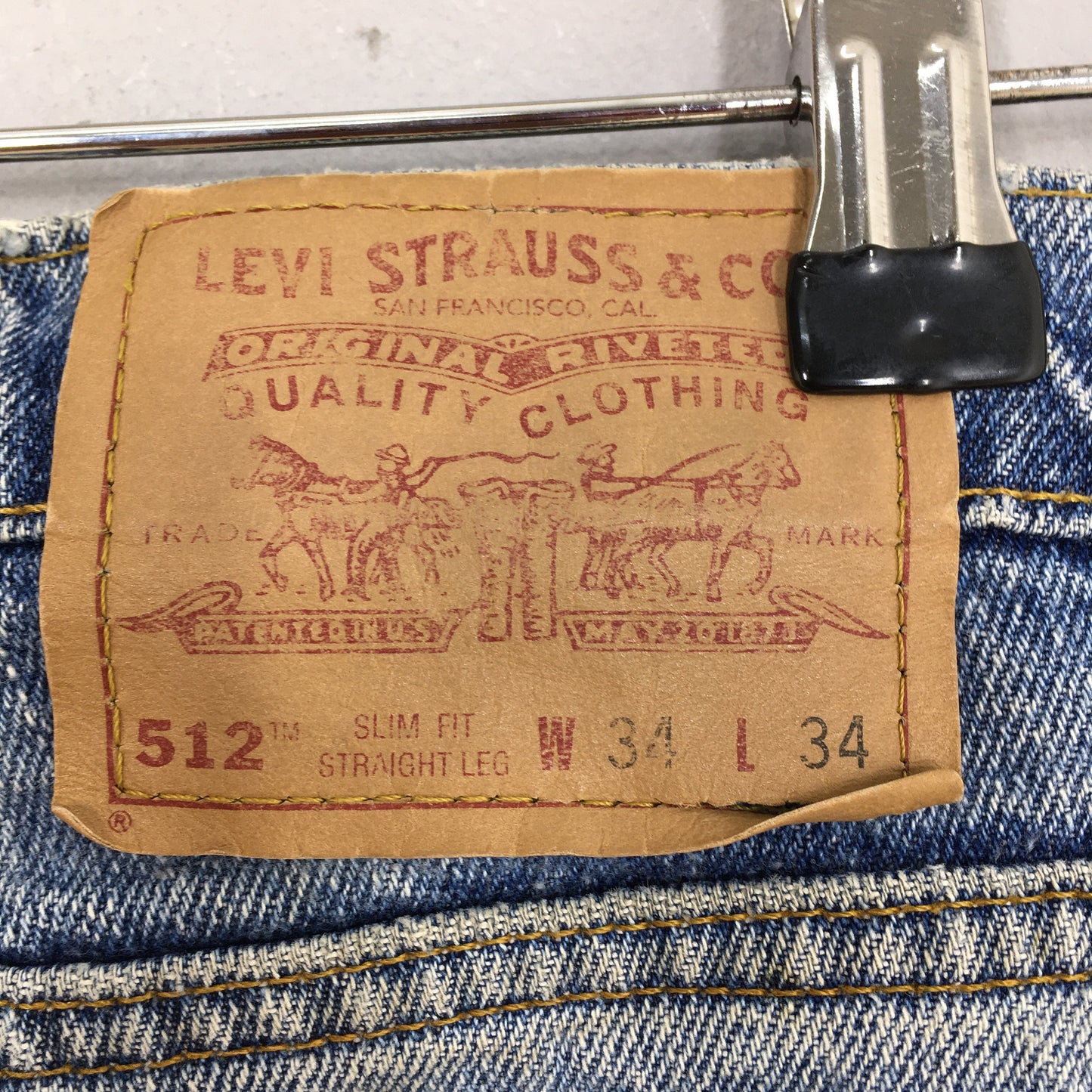 Levi's 512 Blue Jeans Straight Cut Size 33x30.5