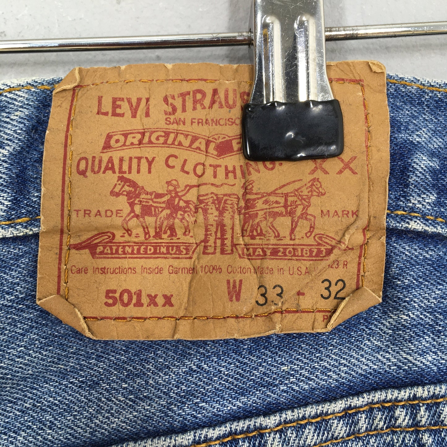 Levi's 501XX Ripped Blue Jeans Size 31x29