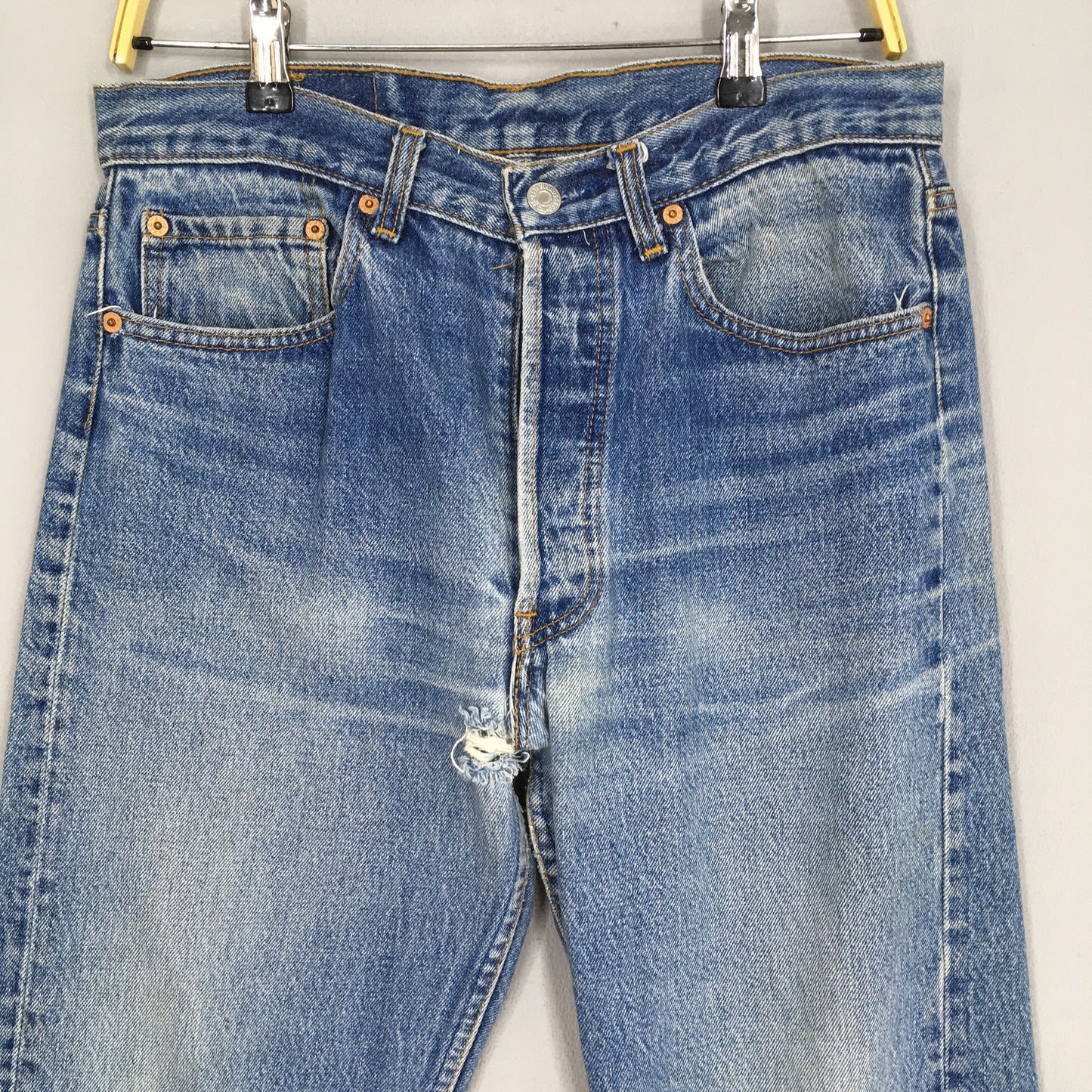 Levi's 501XX Ripped Blue Jeans Size 31x29