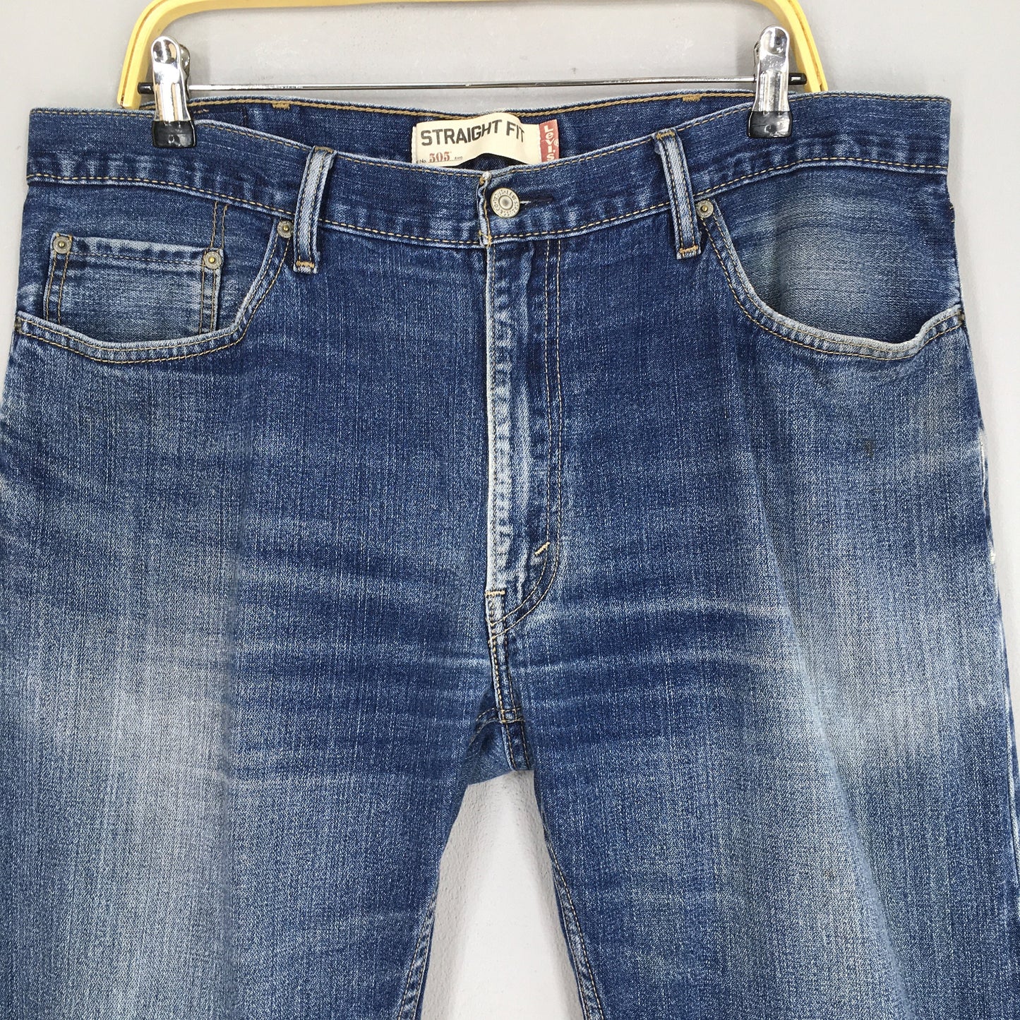 Levi's 505 Straight Fit Jeans Faded Blue Jeans Size 39x30