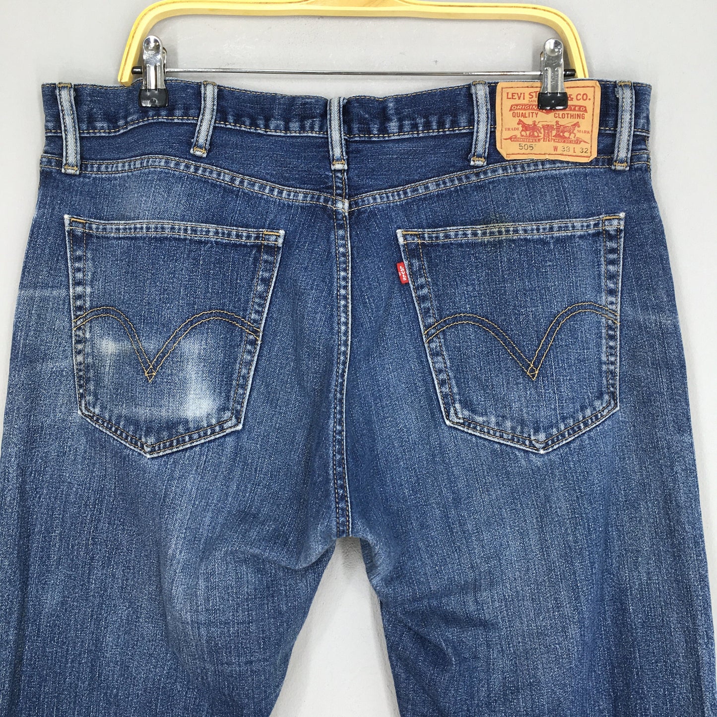 Levi's 505 Straight Fit Jeans Faded Blue Jeans Size 39x30