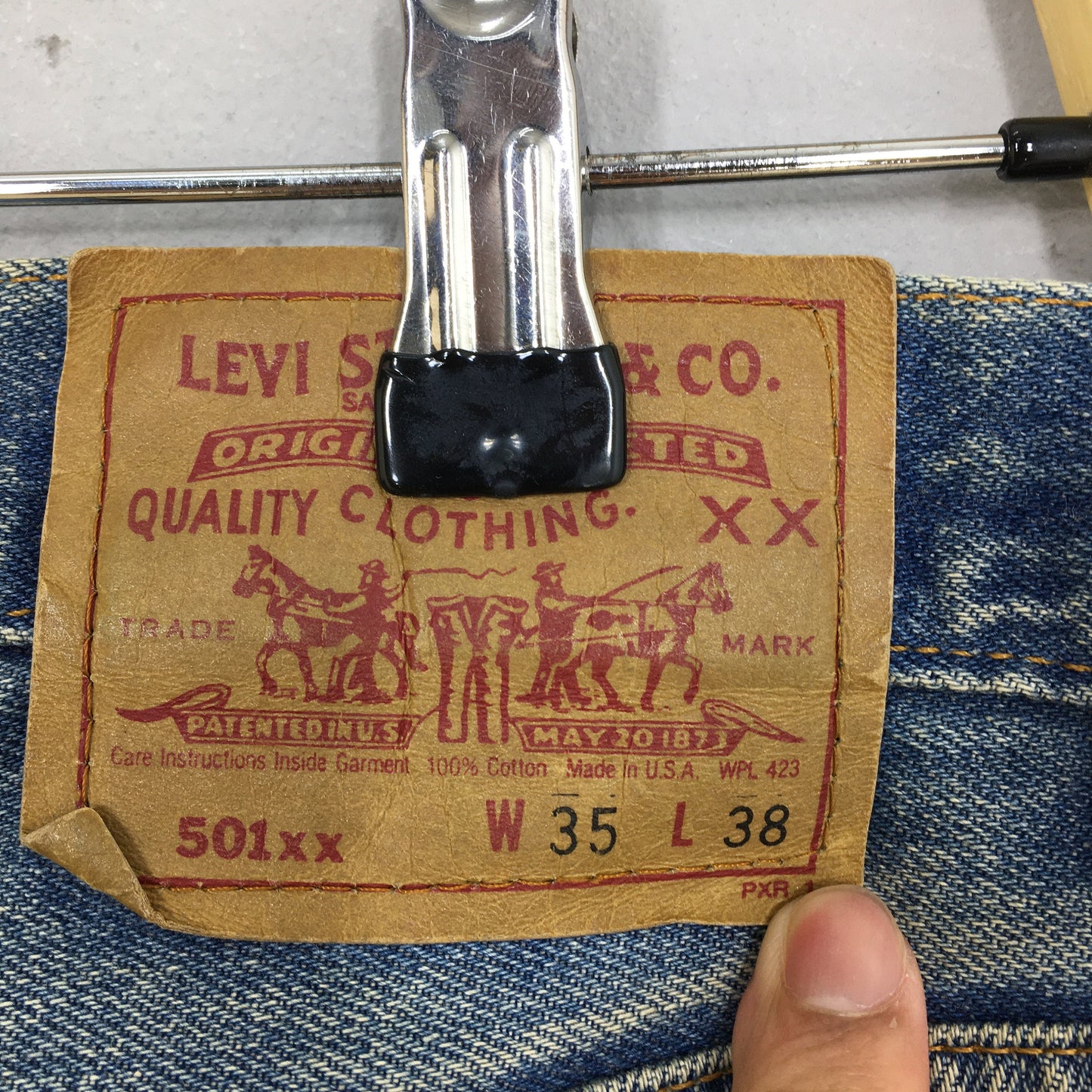 Levi's 501XX Blue Stone Washed Jeans Size 34x34.5