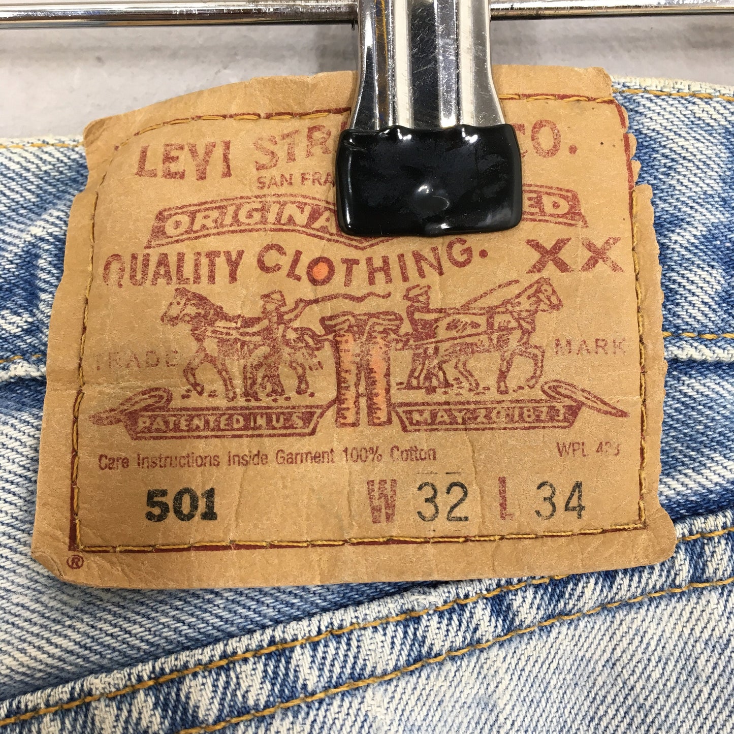 Levi's 501 Distressed Ripped Jeans Stonewash Size 31x29