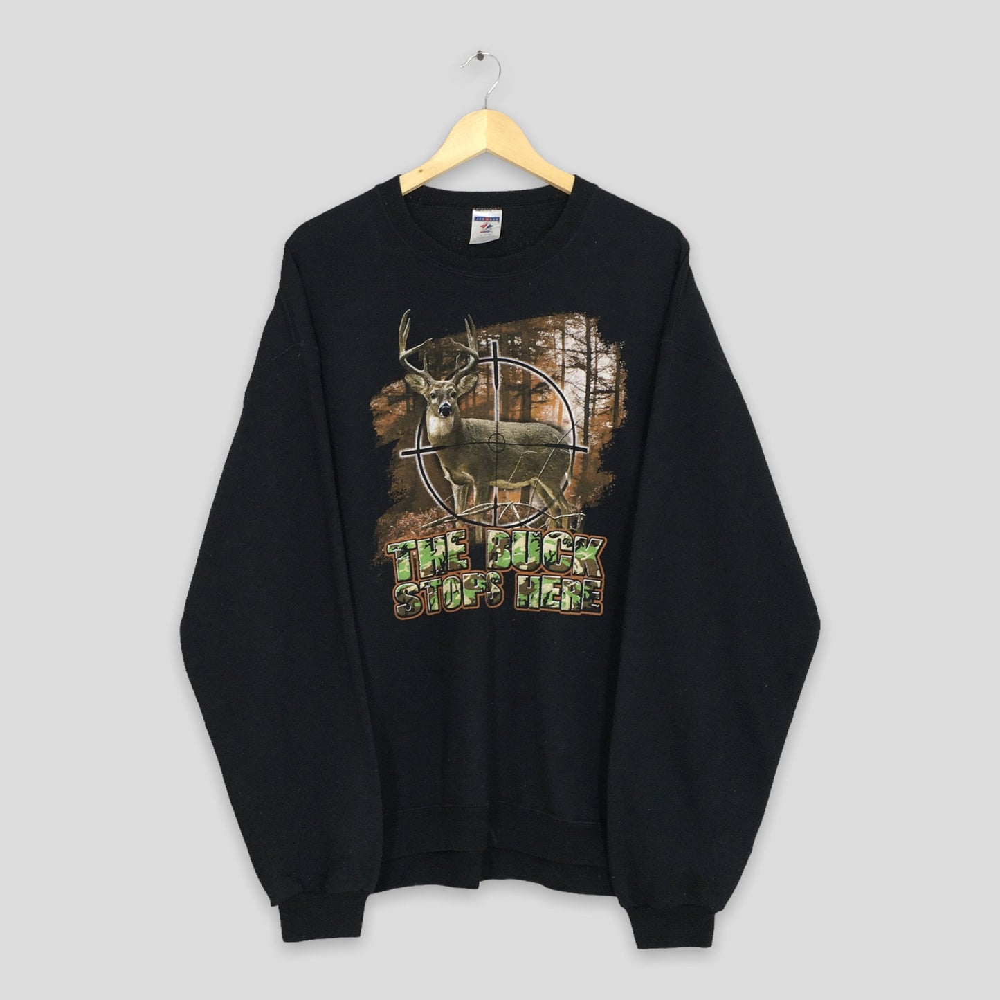 Whitetail Deer Habitat Black Sweatshirt XLarge