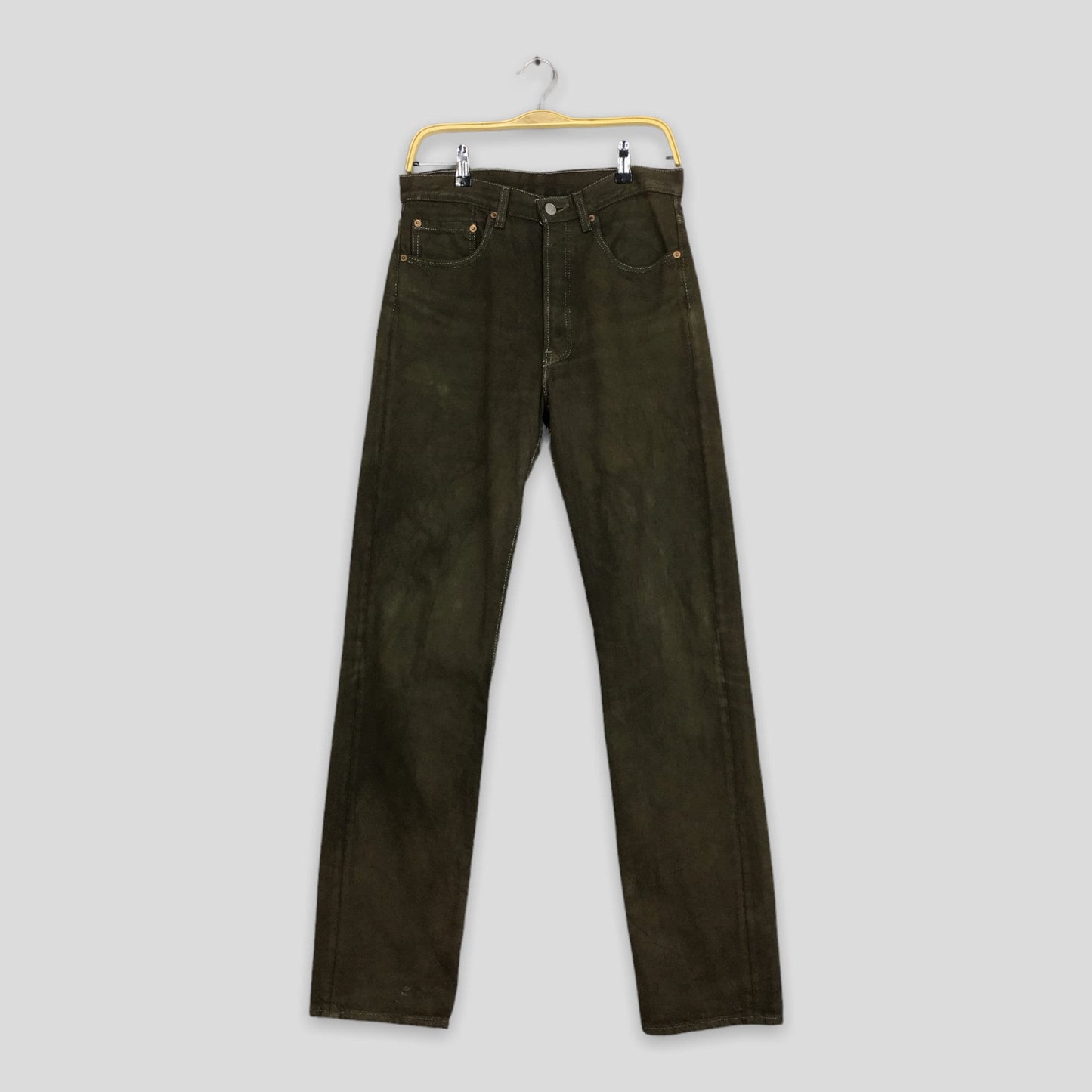 Levi's 501 Olive Green Overdyed Denim Size 30x33.5