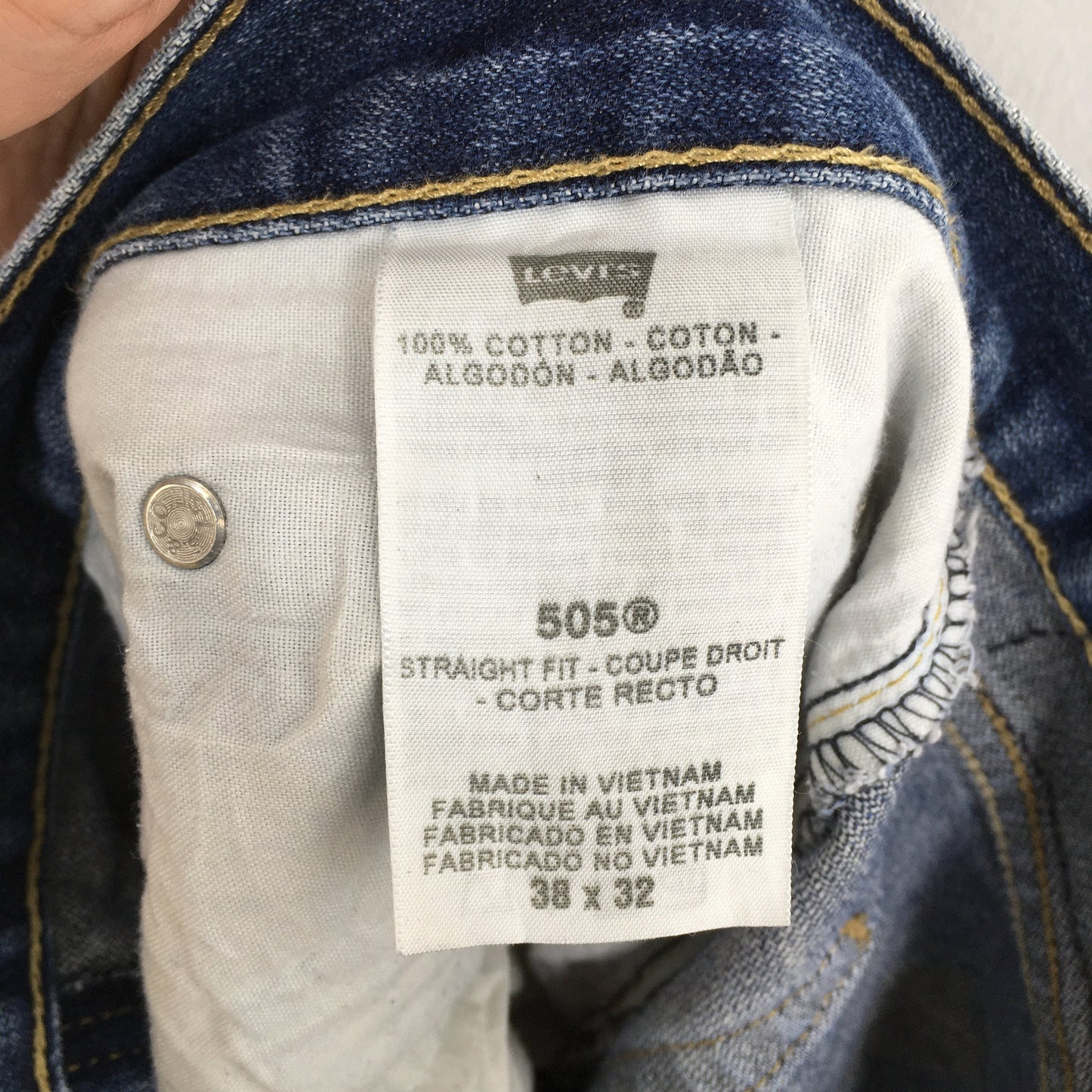 Levi's 505 Straight Fit Jeans Faded Blue Jeans Size 39x30