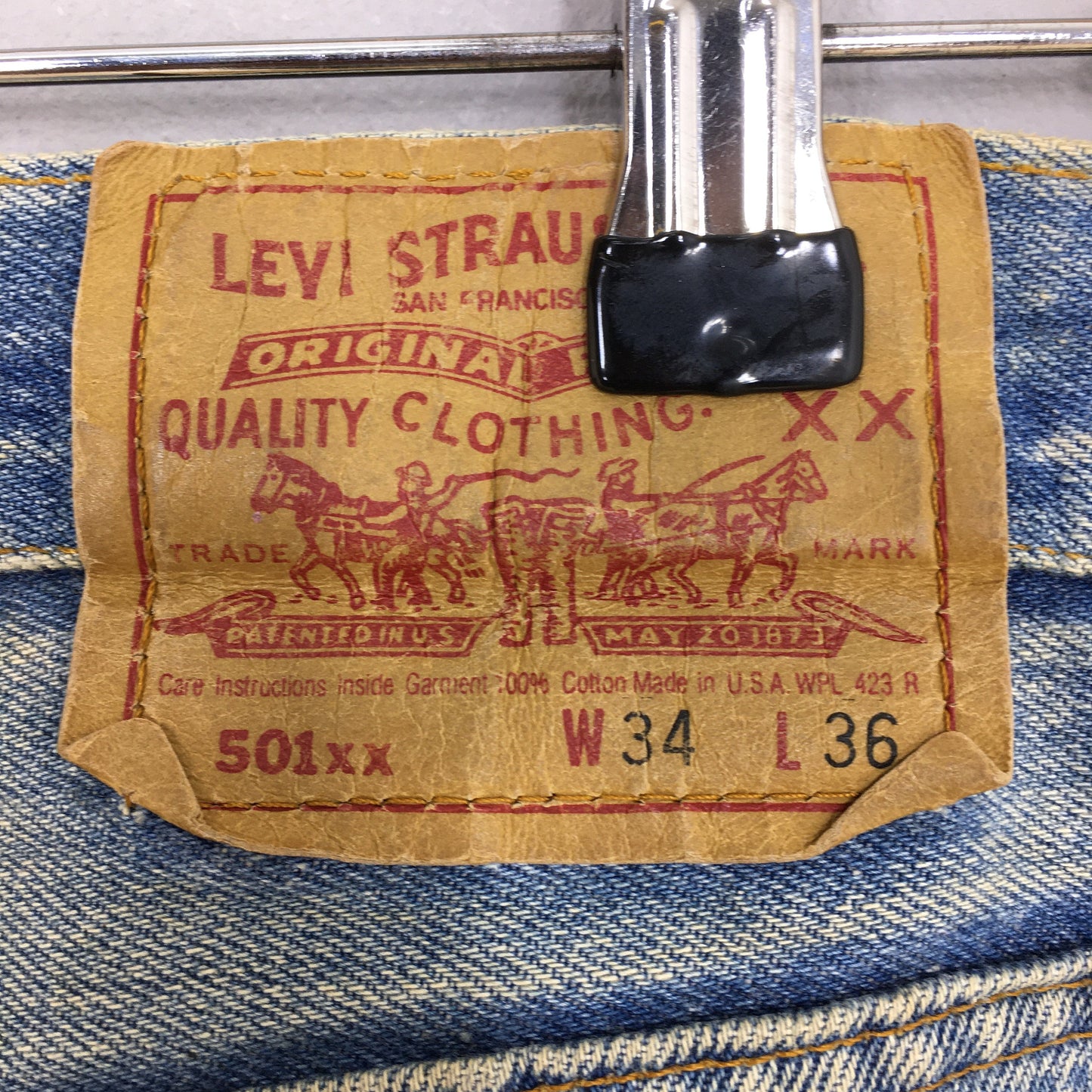 Levis 501XX Blue Stone Washed Jeans Size 32x32.5