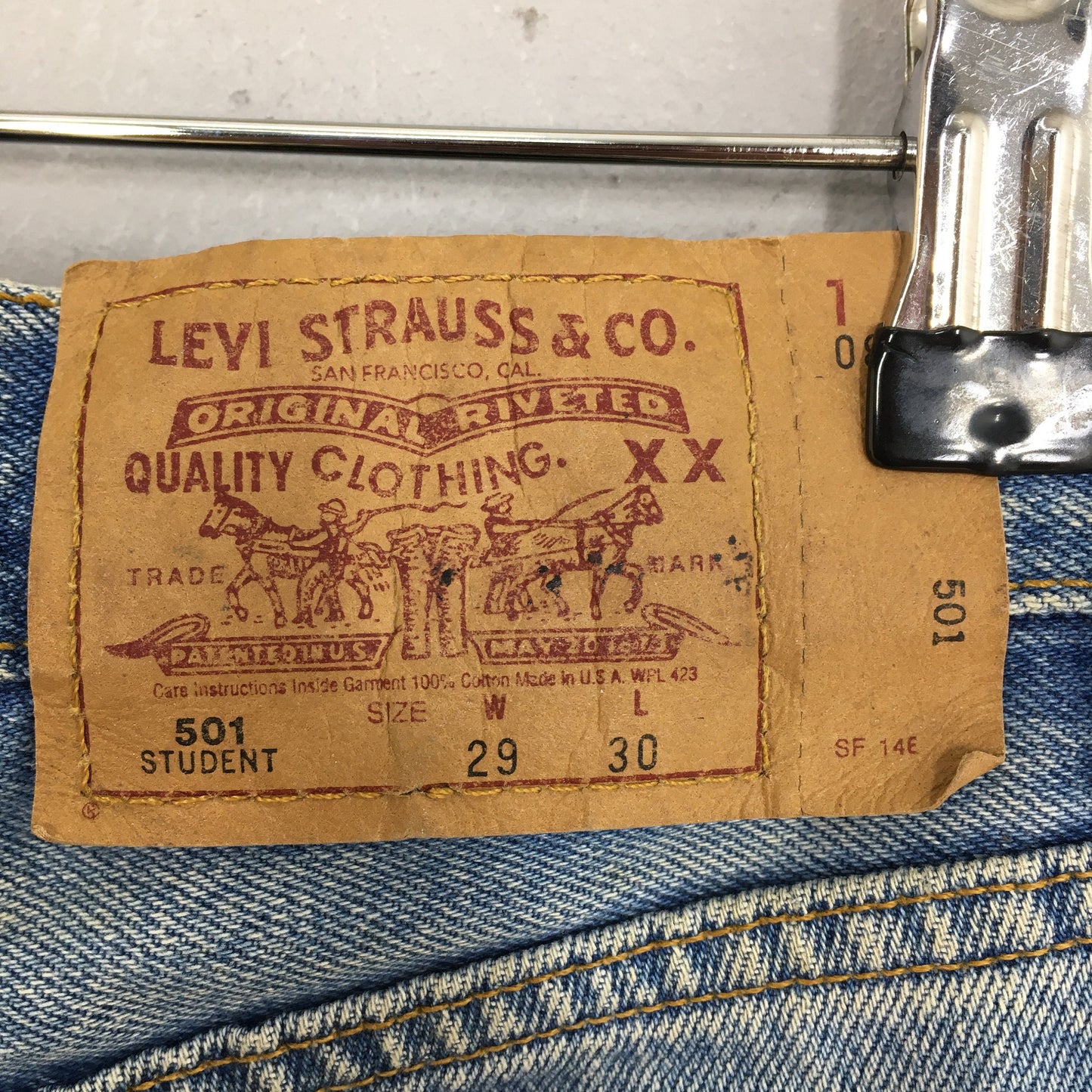 Levi's 501 Blue Faded High Waisted Jeans Size 28X30