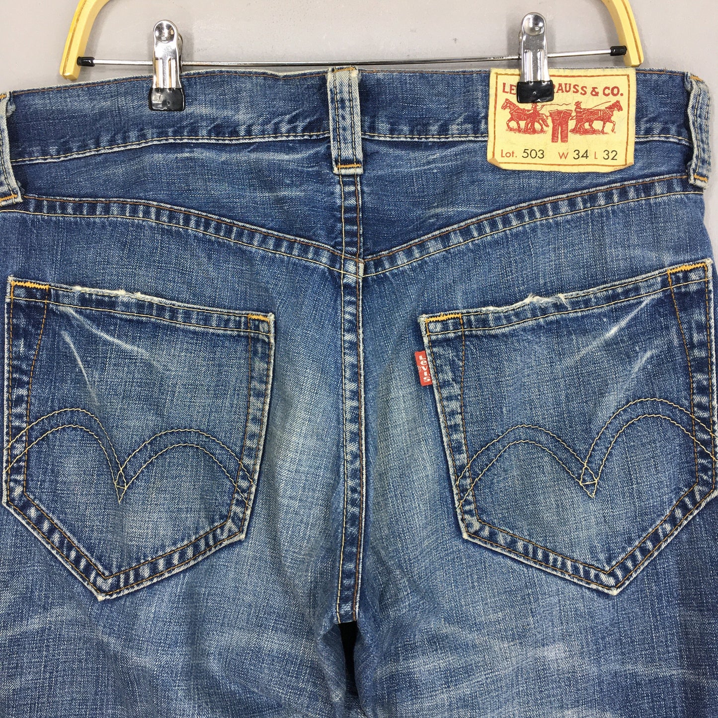 Levi's 503 Faded Blue Straight Cut Jeans Size 34x32