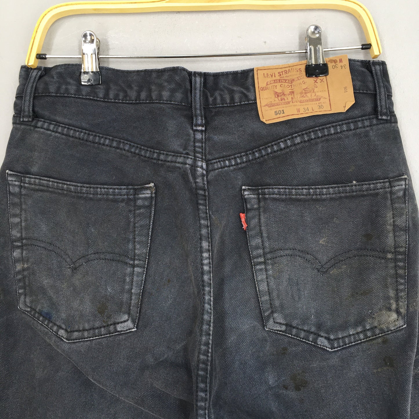Levi's 501 Faded Dirty Black Jeans Size 32x29.5