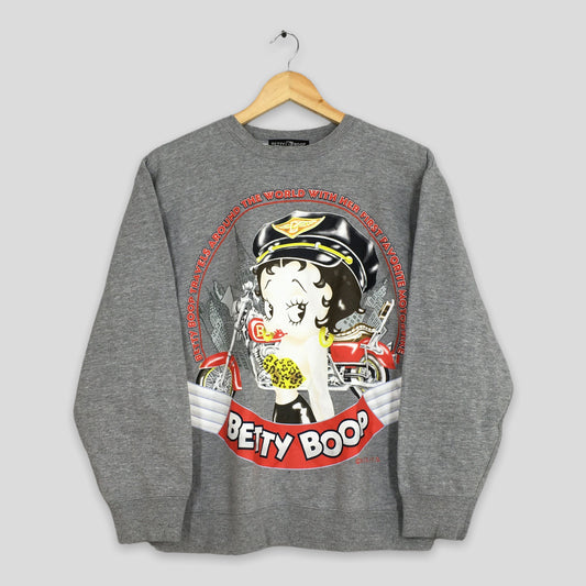 Betty Boop Cartoon Gray Sweatshirt Medium