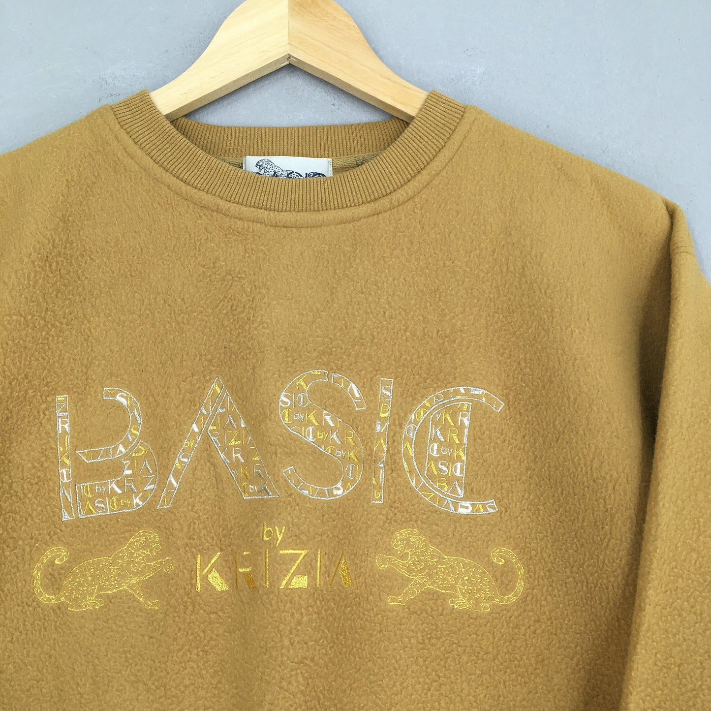 Basic By Krizia Leopard Fleece Sweater Medium