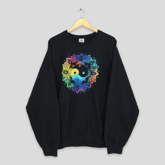 Yin And Yang Tattoo Black Sweatshirt XLarge