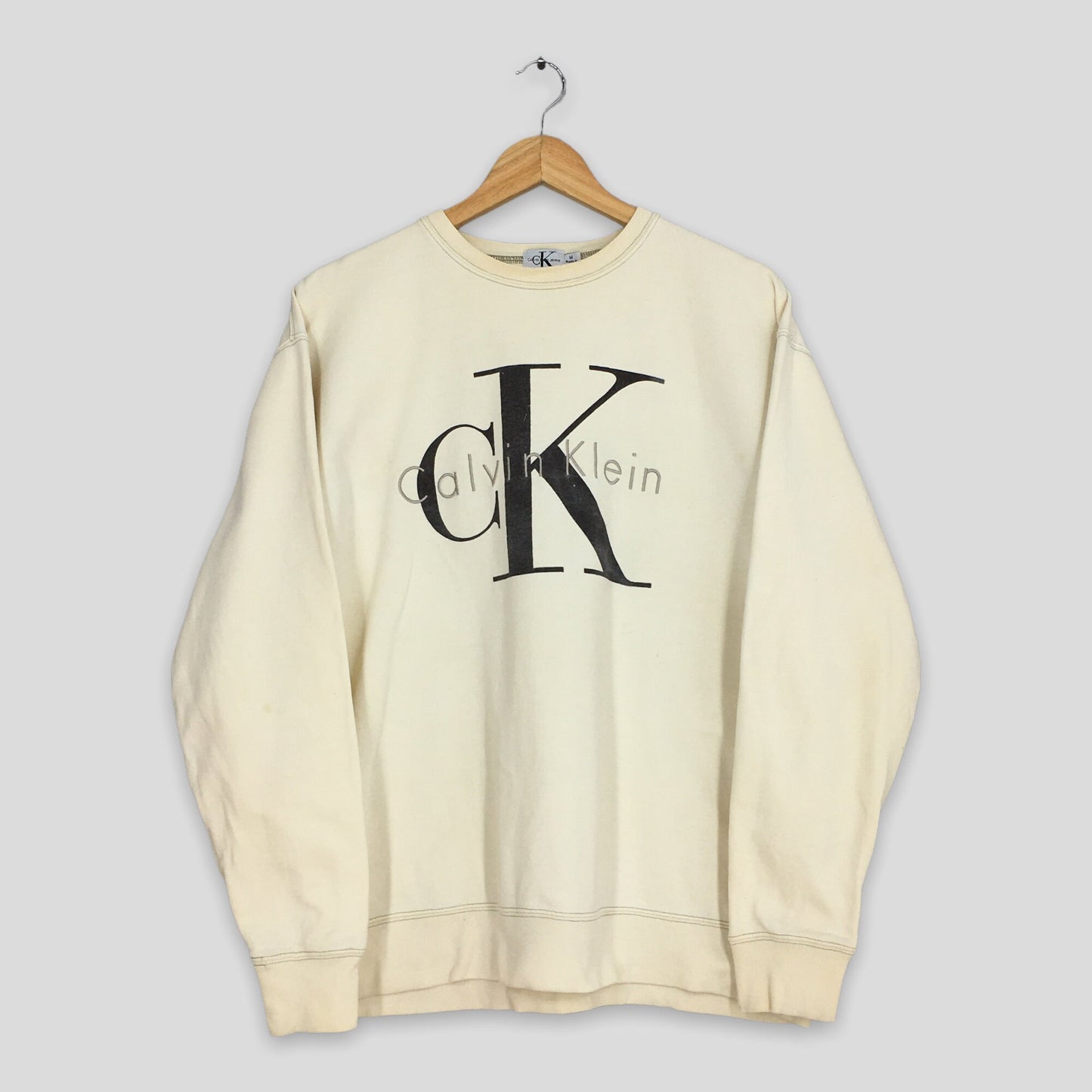 Calvin Klein Jeans Cream Sweatshirt Medium