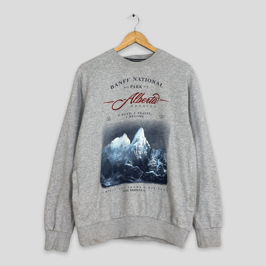 Y2K Banff Canada Gray Sweatshirt Large